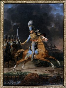 Colonel de Hussard vers 1815 - 1816. Peinture de Lecomte datée de 1816. Collection « Les Soldats d