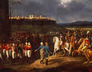 Napoléon Bonaparte rencontrant des prisonniers britanniques à Astorga, après la bataille de La Corogne
