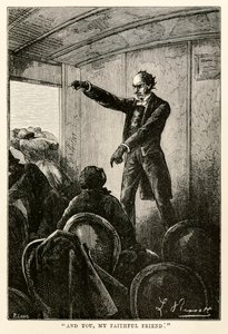 Et toi, mon fidèle ami., de Le Tour du Monde en Quatre-vingts Jours par Jules Verne (1828-1905) gravé par Louis, 1873 - Hippolyte Leon after Benett