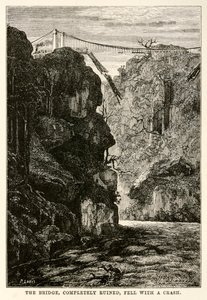 Le pont, complètement ruiné, s