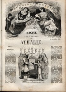 Athalie tragédie de Jean Racine en cinq actes - gravure dans "Œuvres de Jean Racine" illustrée par Pauquet et notice par Emile de La Bédollière - 1851