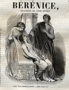 Bérénice tragédie en cinq actes - gravure dans « Œuvres de Jean Racine » illustrée par Pauquet et notice par Émile de La Bédollière - 1851 - Hippolyte Louis Pauquet