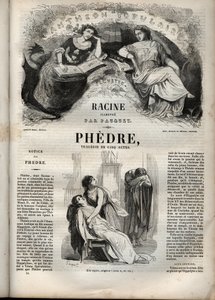 Phèdre, par Jean Racine (1639-1699) - gravure dans "Œuvres de Jean Racine" illustrée par Pauquet et notice par Emile de La Bédollière - 1851