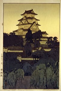 Vue du soir du château de Himeji