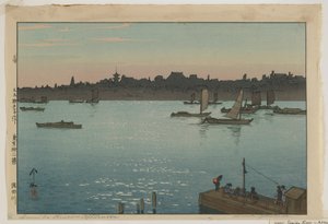 Rivière Sumida - Après-midi, de la série, Douze Scènes de Tokyo, époque Taisho - Hiroshi Yoshida