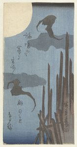 Chauves-souris et lune - Hiroshige (I) , Utagawa