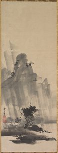 Montagne et rivière en tempête, première moitié du 17ème siècle - Hirowatari Setsuzan