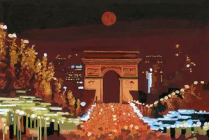 Arc de Triomphe et Champs Élysées la nuit - Hiroyuki Izutsu