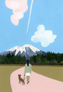 Promenade avec chien et traînée d