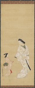 Yujo et une fille, 1688-1697 - Hishikawa Morofusa