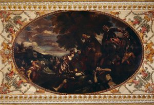 La Défense de Scutari, peinture au plafond de la galerie de Chiswick House, Londres - Historic England Staff Photographer