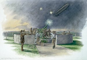 Batterie de Lodge Hill, Chatham, Kent, Première Guerre mondiale - Historic England Staff graphic artist
