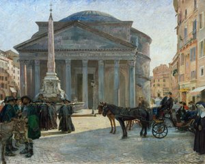 Depuis la place du Panthéon à Rome - Hjalmer Eilif Emanuel Peterssen