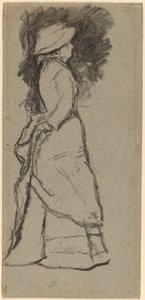 Femme debout de profil