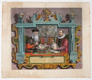 Double Portrait de Gerardus Mercator 1512-1594 et Jodocus Hondius 1563-1612