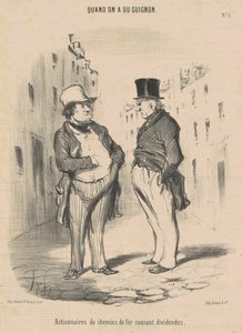 Actionnaires de chemins de fer causant dividendes - Honoré Daumier