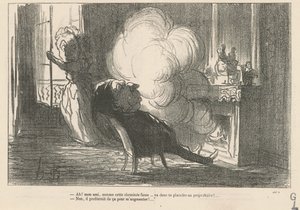 Ah! Comme cette cheminée fume... - Honoré Daumier