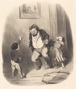 Allons, papa... encore... trente-deux tours!... - Honoré Daumier