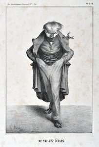 Œuvre de Honoré Daumier (1808-1879). Charivari daté de 1833 : Série Célébrités de la Caricature « M. Vieux-Niais ». MUSEE DES BEAUX ARTS - PALAIS LONGCHAMP, MARSEILLE.