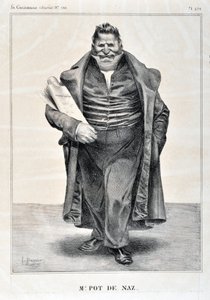 Œuvre de Honoré Daumier (1808-1879). Charivari date de 1833 : Série CÉLÉBRITÉS DE LA CARICATURE « M. Pot de Naz » MUSÉE DES BEAUX-ARTS - PALAIS LONGCHAMP, MARSEILLE - Honoré Daumier