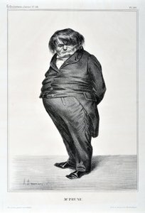 Œuvre de Honoré Daumier (1808-1879). Charivari date de 1833 : Série CÉLÉBRITÉS DE LA CARICATURE - M. Plum. MUSEE DES BEAUX ARTS - PALAIS LONGCHAMP, MARSEILLE