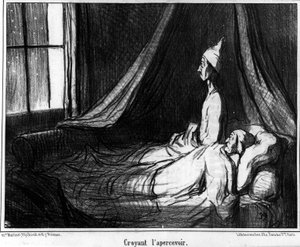 Croyant le voir, caricature par Honoré Daumier (1808-1879). « Charivari »