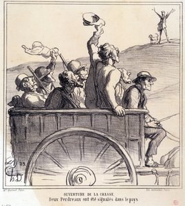 Caricature sur les chasseurs. Série Croquis d