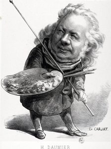 Caricature par Honoré Daumier, graveur, peintre et sculpteur français. Gravure de Carjat. Dim: 29,5x23cm. Musée Arbaud. - Honoré Daumier