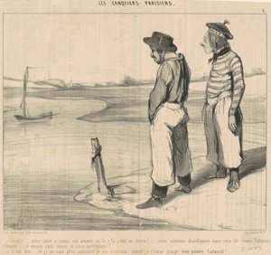Cristi! ... Notre canot a rompu son amarre ... - Honoré Daumier
