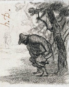 Don Quichotte et Sancho Panza derrière un arbre - Honoré Daumier