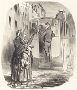 Désolé, citoyenne... je ne reçois pas de chiens... - Honoré Daumier