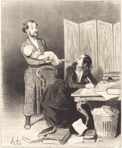 Emportez donc ça plus loin... impossible de travailler... - Honoré Daumier