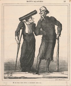 Et ces deux laids débris se désolaient entre eux - Honoré Daumier