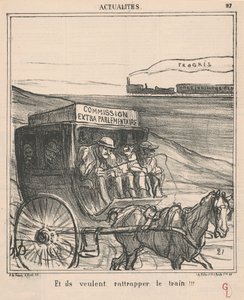 Et ils veulent rattraper le train! - Honoré Daumier