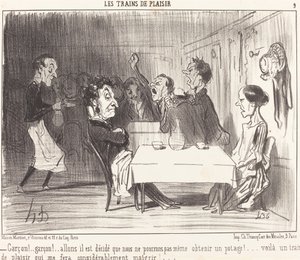 Garçon!... garçon!... allons il est décidé... - Honoré Daumier