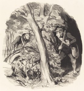 La Rencontre sous bois - Honoré Daumier