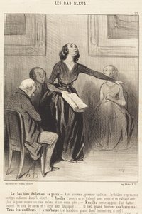 Le Bas-bleu déclamant sa pièce - Honoré Daumier