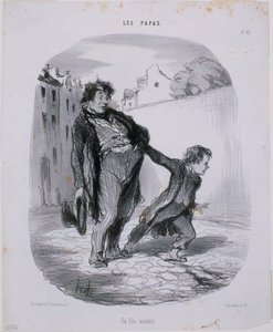 Les Papas- Un fils modèle - Honoré Daumier