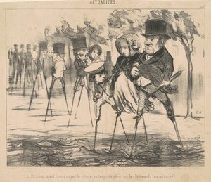 Les Parisiens ayant trouvé le moyen de circuler - Honoré Daumier