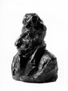 Les bustes des « Célébrités du Juste Milieu » Caricature de Jean Auguste Chevandier de Valdrome (1781-1865), député et pair de France. Le stupide. Sculpture par Honoré Daumier (19e siècle)