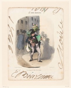Homme apportant des plantes à sa femme