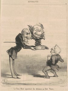 Molé apportant des étrennes au petit thiers - Honoré Daumier