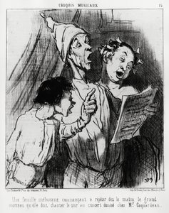 Esquisses musicales: une famille mélomane commence à répéter le matin la grande chanson qu