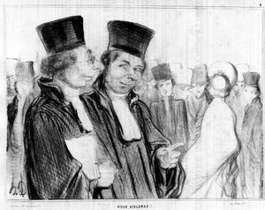 Type parisien, vieux scélérat !!, caricature par Honoré Daumier (1808-1879). « Charivari »