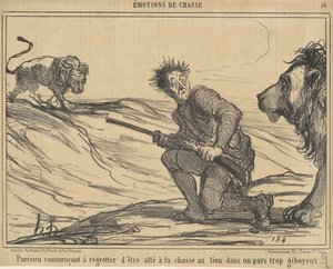 Parisien commençant à regretter... la chasse au lion...