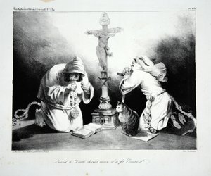 Quand le diable devint vieux, il se fit ermite, pub. 1835 - Honoré Daumier