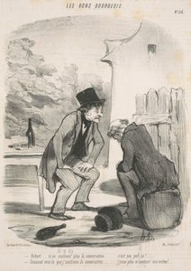 Robert... tu ne soutiens plus la conversation... - Honoré Daumier