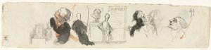 Esquisses de diverses figures (verso) - Honoré Daumier