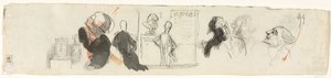 Croquis de diverses figures, troisième quart du 19e siècle - Honoré Daumier