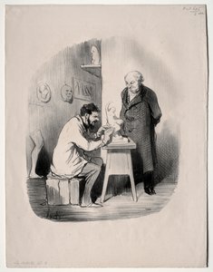Les artistes, planche 2 : Vous devez me modeler de cette manière un jour, 1848 - Honoré Daumier